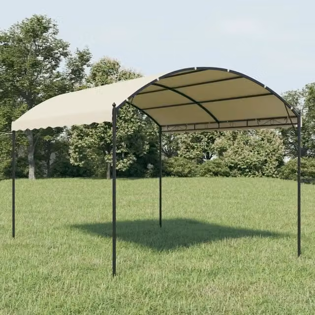 Gazebo Videx in tessuto beige e nero con struttura in acciaio e poliestere L/P/H: 400 x 300 x 260 cm – 1