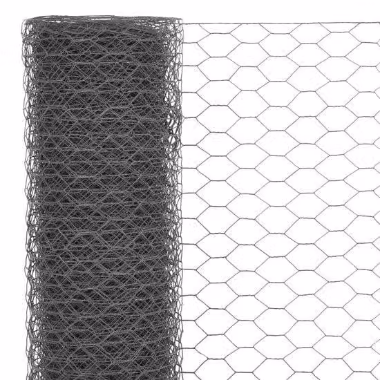 Rete esagonale Graugestrechter - 25 x 0,5 metri - Acciaio rivestito in PVC - Maglia da 50 mm - Rete da giardino resistente alla ruggine