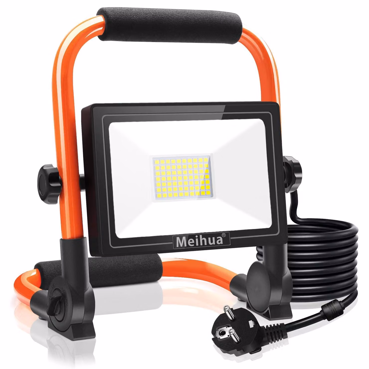Faretto LED da cantiere, 60W, 5200 lumen, 6500K, grado di protezione IP66 (impermeabile), cavo da 3,5 metri