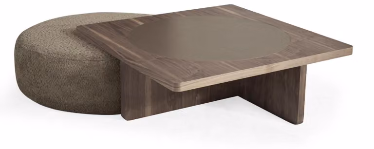 Modernes Wohnzimmer Set Luxuriöser Couchtisch Hocker 2tlg Garnitur