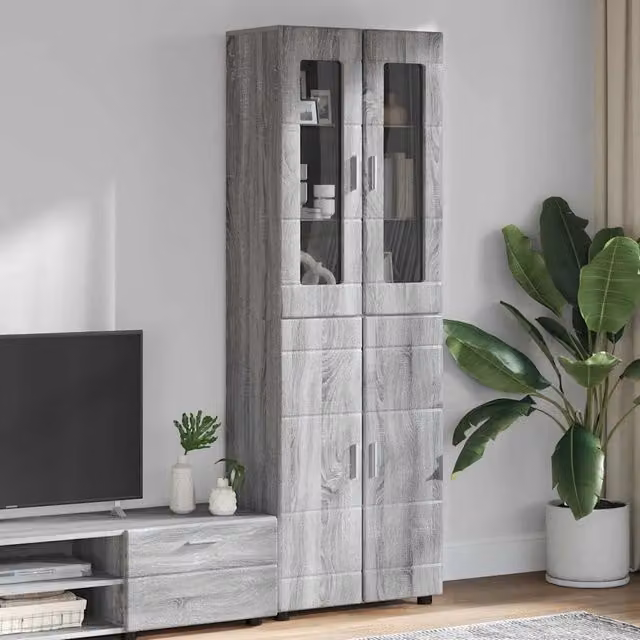 Credenza FLORIN 60 x 35 x 182 cm Grigio Sonoma 3397920