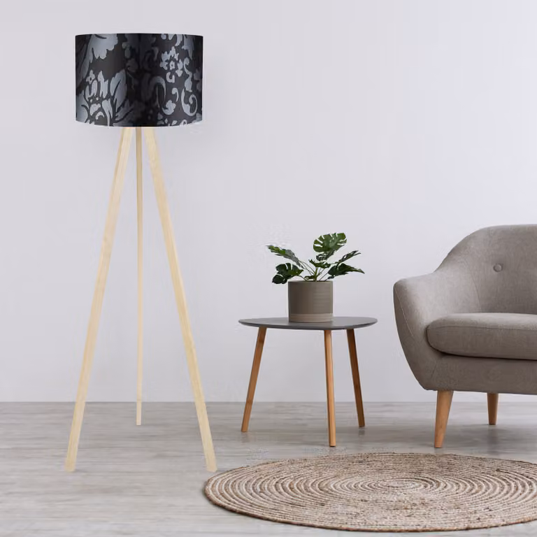 Opviq, AYD- AYDAXL, Nero,Grigio,Marrone, Lampade da terra, 38 x 140 cm, 70% MDF / 30% tessuto PVC