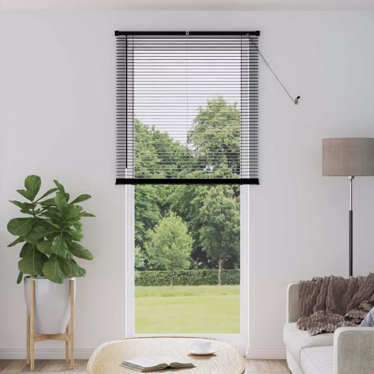 Tenda Veneziana vidaXL in PVC Nero, L: 90 cm, H: 213 cm