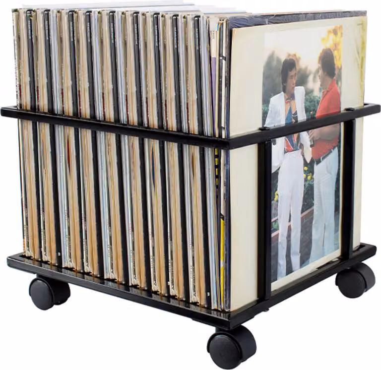 Contenitore mobile per dischi in vinile - carrello porta dischi - contenitore per archiviare dischi in vinile
