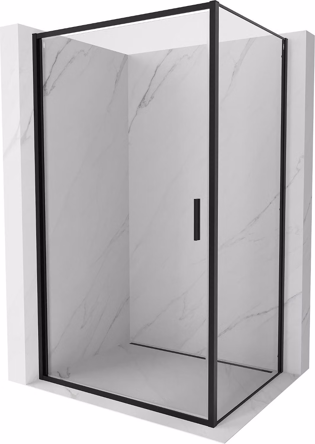 Mexen Exo cabina doccia a battente 70 x 100 cm, trasparente, nero - 817-070-100-70-00