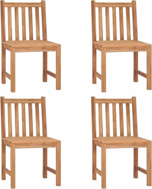 Sedie da Giardino 4 pz con Cuscini in Legno Massello di Teak 3073102