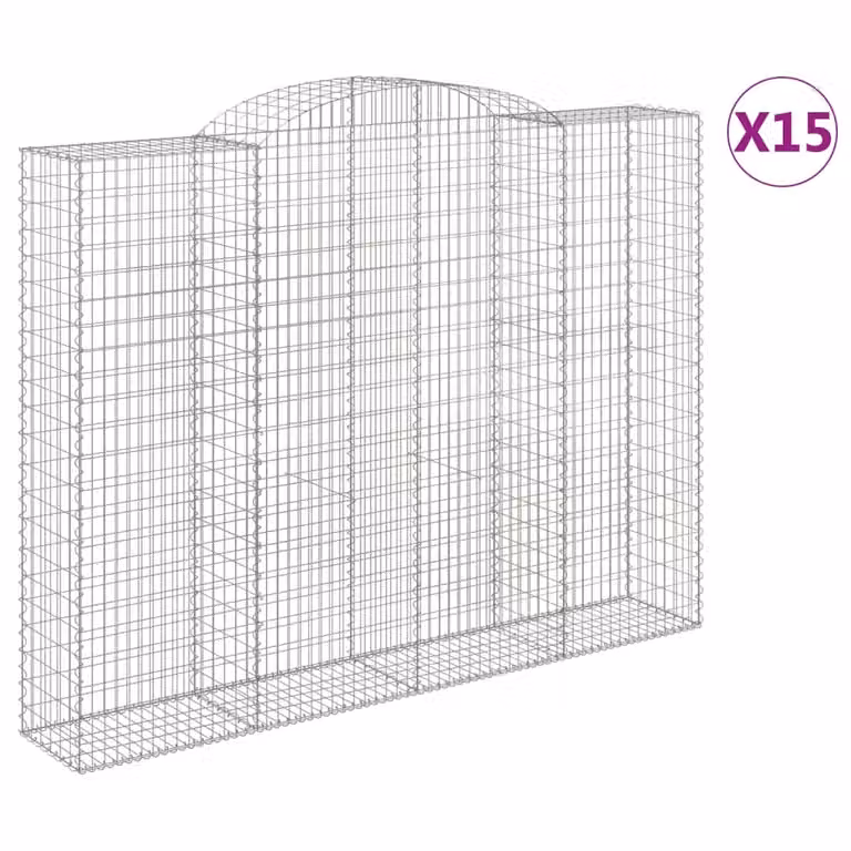Cesti Gabbioni ad Arco 15 pz 300x50x220/240 cm Ferro Zincato