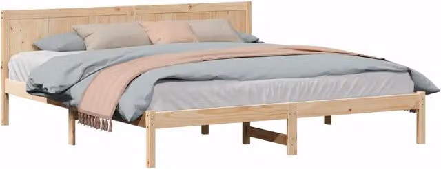 Letto matrimoniale | Letto per adulti | Struttura del letto Marrone 200 x 200 cm Legno massello di pino