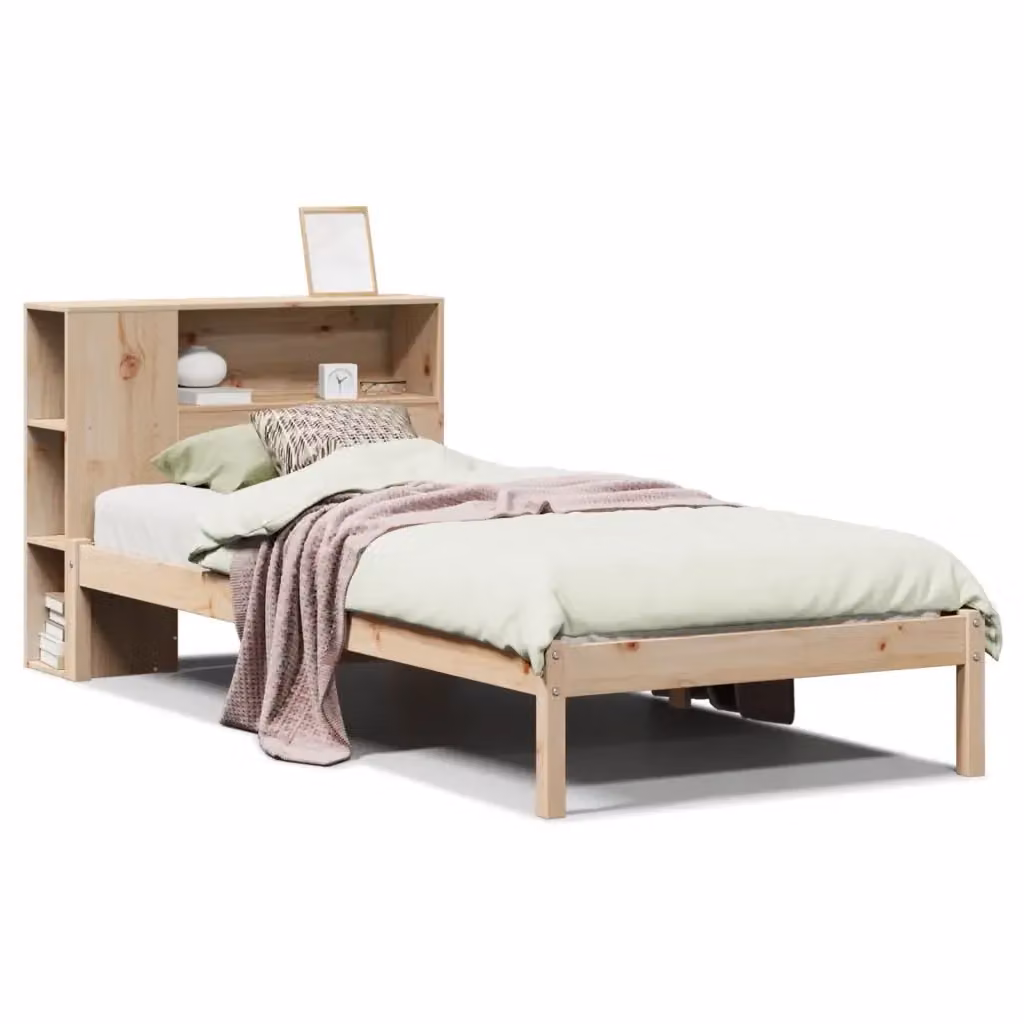 Giroletto con Libreria vidaXL in Legno di Pino Rustico Marrone L/P/H: 195 x 80 x 82 cm – 2