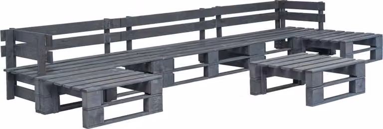 Maison Exclusive - Set da giardino composto da 6 pezzi in legno di pallet grigio