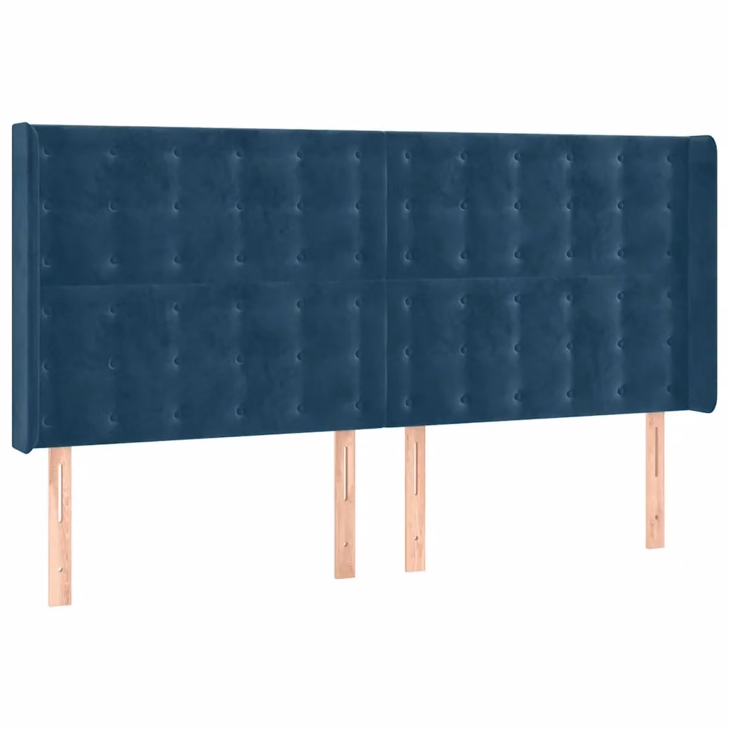 Testiera ad orecchio vidaXL in velluto blu scuro L: 203 cm, P: 16 cm, H: 118/128 cm – 2