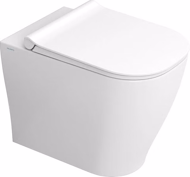 Wc filomuro Rimless Mirto Ceramica Dolomite Bianco con scarico traslato e sedile soft close L: 55 cm, P: 41 cm, H: 36 cm