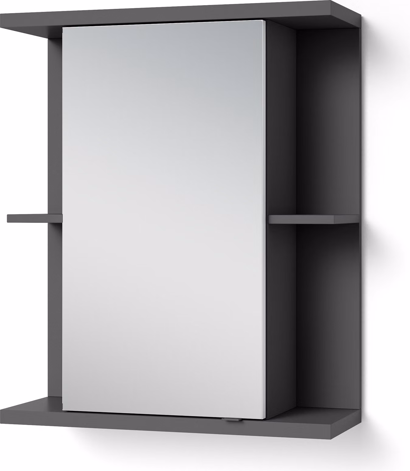 byLIVING Mobile pensile Nebraska, larghezza 60 cm, mobile da bagno con specchio, struttura in antracite