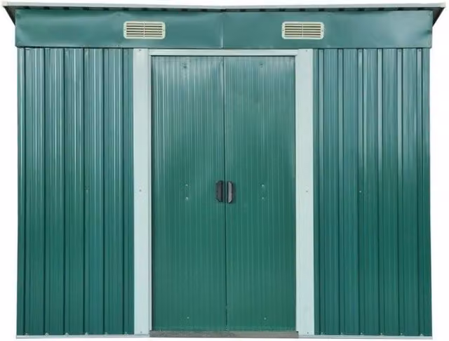 Casetta Porta Atrezzi in Metallo Ezooza 237 x 119 x 181 cm in Lamiera di colore Verde