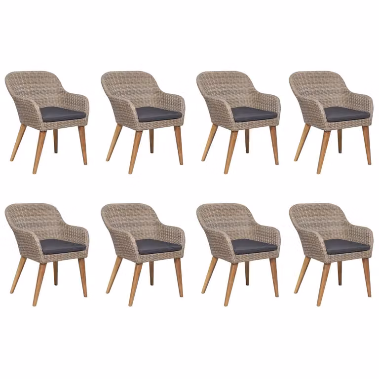 Set da Pranzo da Giardino 9 pz Marrone