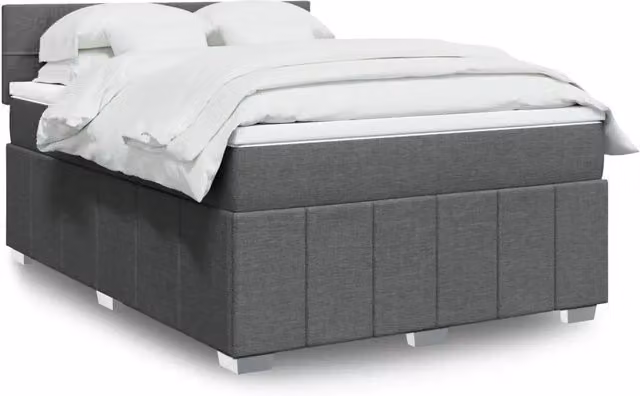 Letto Ibrido Moderno vidaXL con Materasso Grigio e Bianco L/P/H: 140 x 200 cm – 1