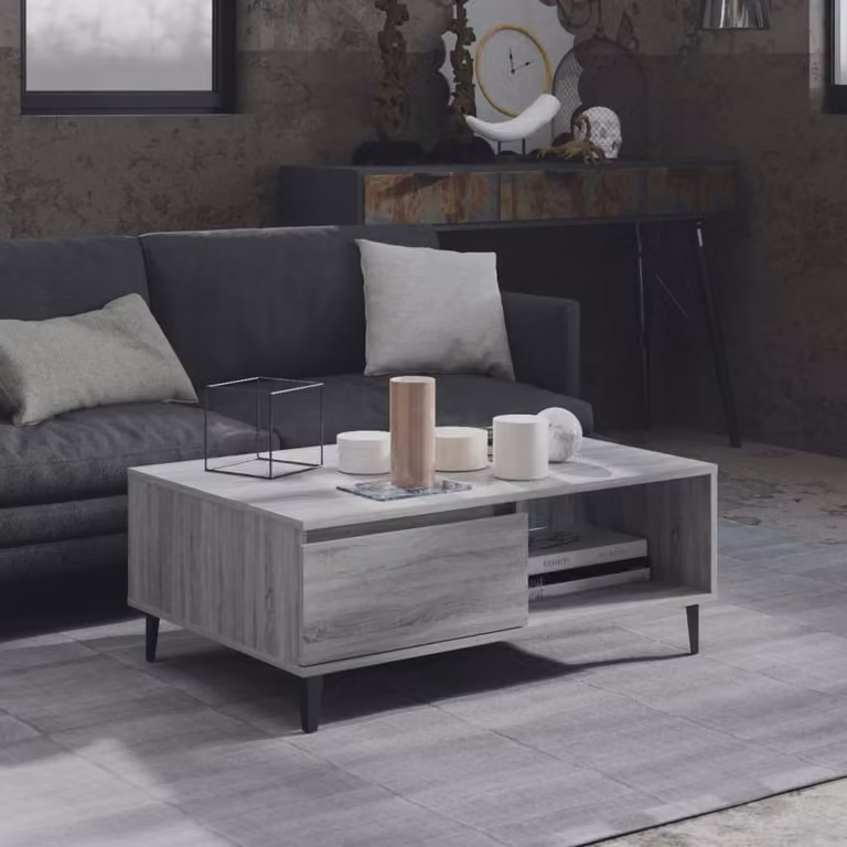 Maison Exclusive - Tavolino grigio Sonoma 90x60x35 cm Materiale ligneo