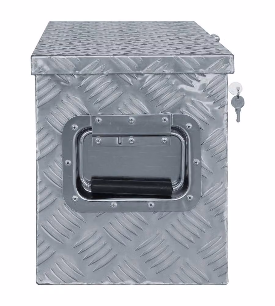 Cassetta in alluminio vidaXL colore argento L: 61,5 cm, P: 26,5 cm, H: 30 cm – 2