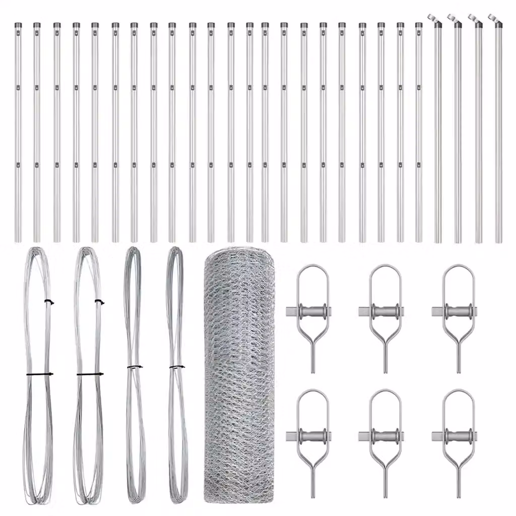 Palo della recinzione vidaXL in acciaio zincato Argento H: 50 cm, L: 40 cm, P: 26 cm – 2