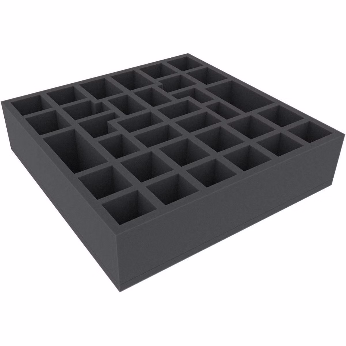 Inserto in schiuma con 34 scomparti per giochi da tavolo, 312 x 312 x 75 mm