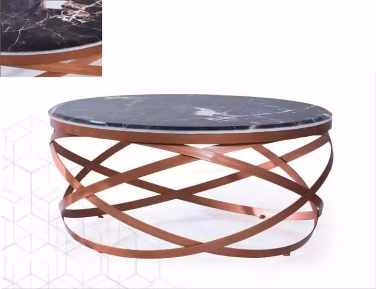 Couchtisch rund Möbel Luxus neuschwarz Modern Wohnzimmer Design braun