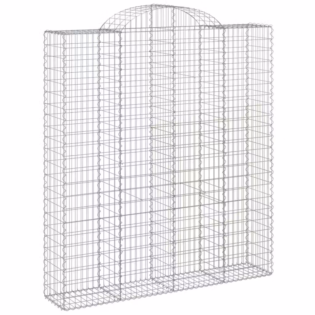 Cesto Gabbione ad Arco vidaXL in Acciaio Zincato Argento L/P/H: 200 x 50 x 220/240 cm – 2