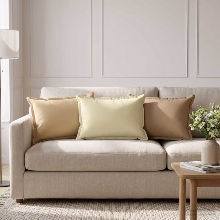 Set di 2 federe vidaXL HOUTEN beige in poliestere, L 50 cm x P 30 cm