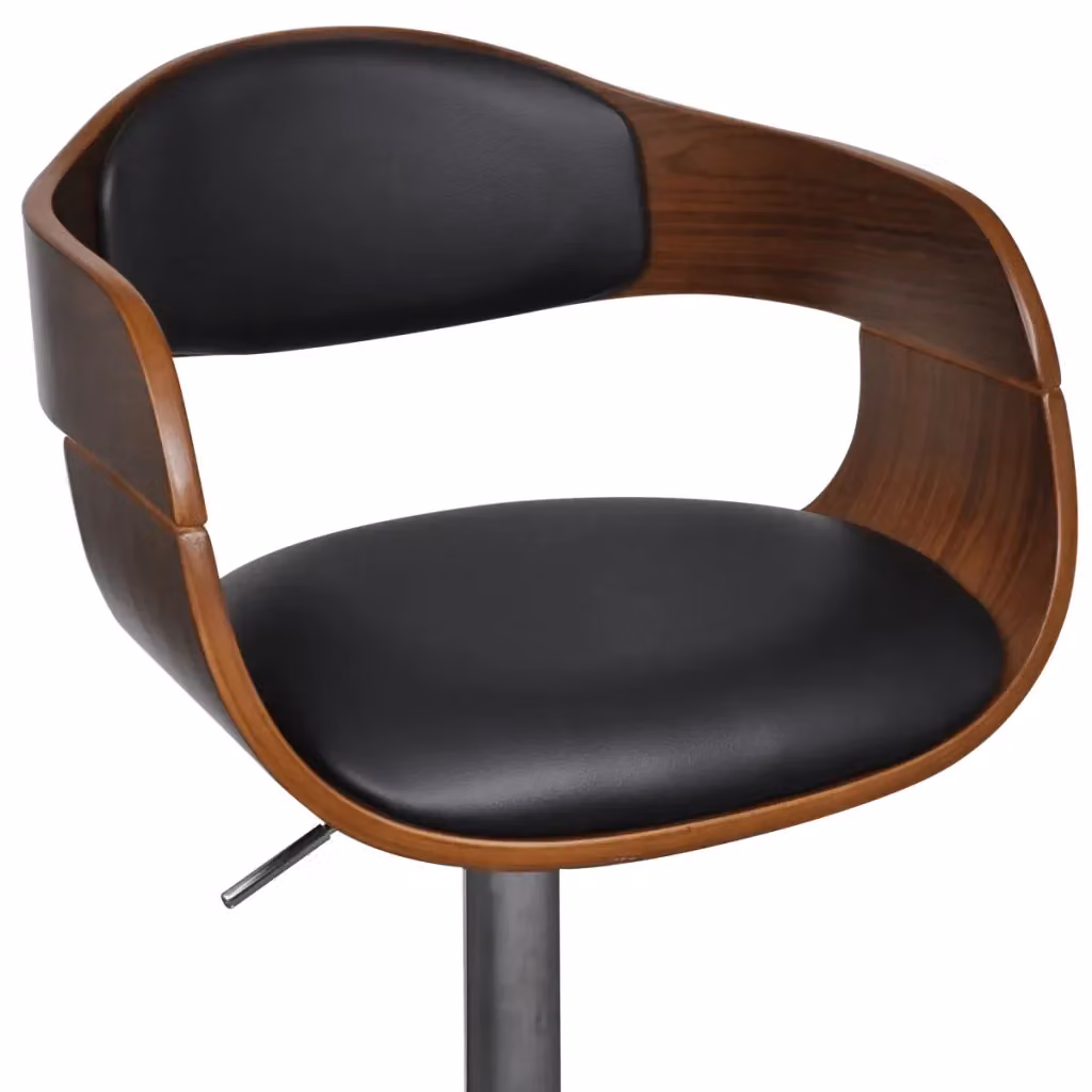 Sgabello da Bar Moderno vidaXL in Legno e Similpelle con Seduta Girevole, Disponibile in Nero o Marrone – 2
