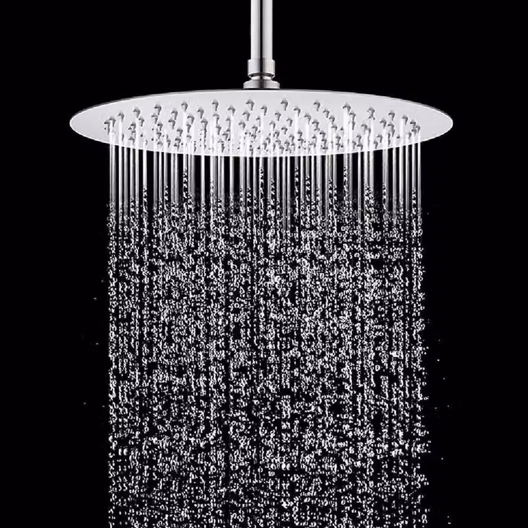 Doccia da soffitto in acciaio inossidabile, diametro 40 cm, soffione quadrato in cromo, autopulente, ad alta pressione