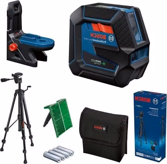 Bosch Laser GCL 2-50 G Verde con supporto RM 10 e treppiede BT 150 per interni con portata visiva fino a 15 m