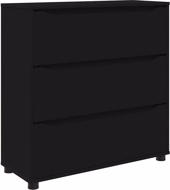 Pratico armadietto portaoggetti rettangolare minimalista 80 x 31 x 81 cm in legno multistrato nero 02_0054622