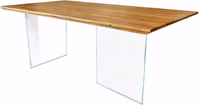 Tavolo fisso rettangolare in rovere massello nodato Mobili 2G colore marrone L: 160 cm, P: 90 cm, H: 75 cm