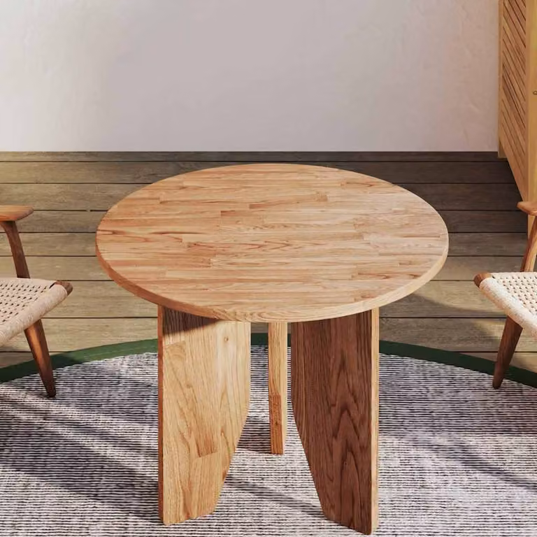 Piano Tavolo Rotondo in Legno di Rovere Trattato vidaXL, Marrone Chiaro, Ø 50 x 1,5 cm