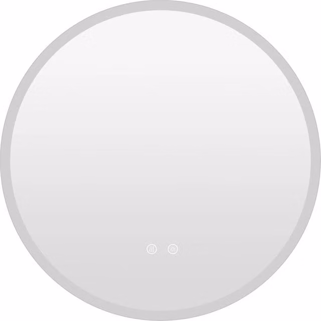 Specchio da bagno rotondo Design Mania con LED dimmerabile, anti-appannamento e memoria, colore argento, Diametro: 60 cm