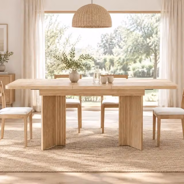 Tavolo da pranzo allungabile 120-160 cm con gambe a V