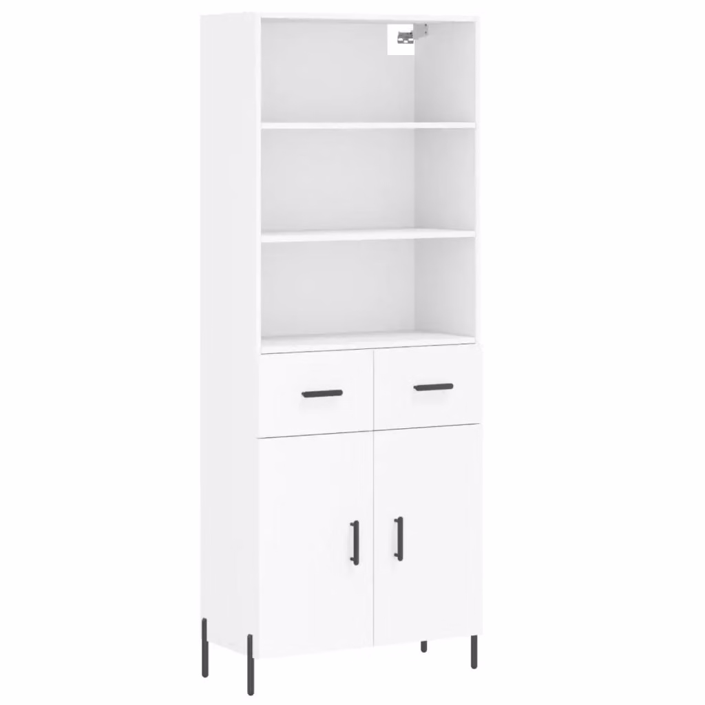 Credenza Buffet Armadio da Cucina Design Mania Bianca in Legno e Metallo L: 69,5 cm, P: 34 cm, H: 180 cm – 2