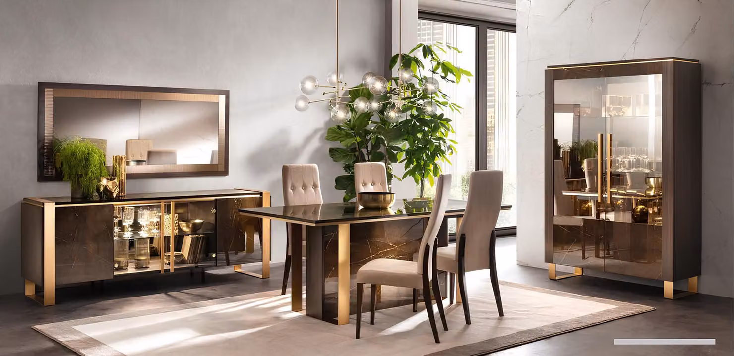 Modernes Esszimmer Tisch + 6 Stühle Garnitur Gruppe Italienische Stil Möbel