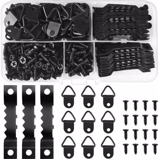 Set di viti per rubinetteria doppia, ganci doppi, 240 viti, nero