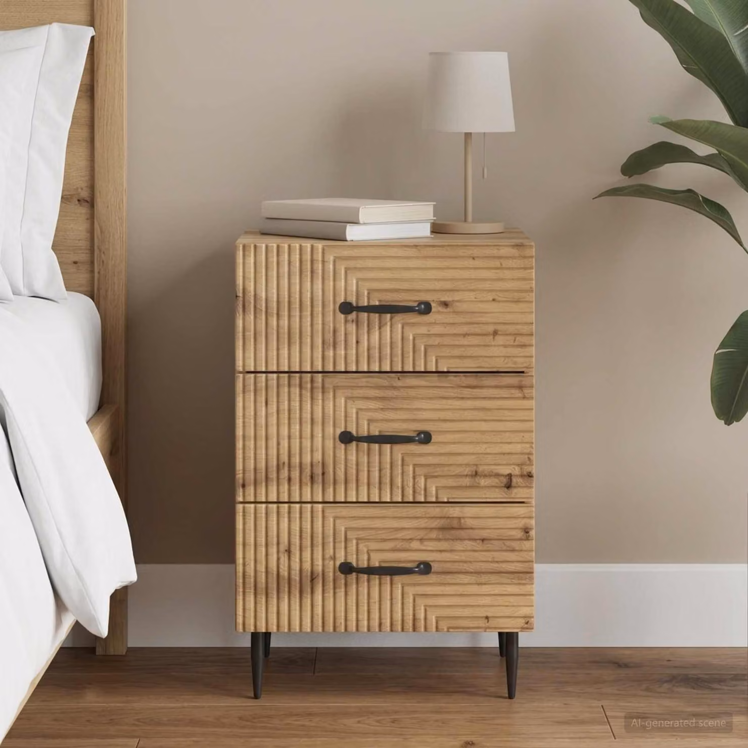 Armadio da notte vidaXL in legno rovere marrone L: 43 cm, P: 41 cm, H: 66,5 cm