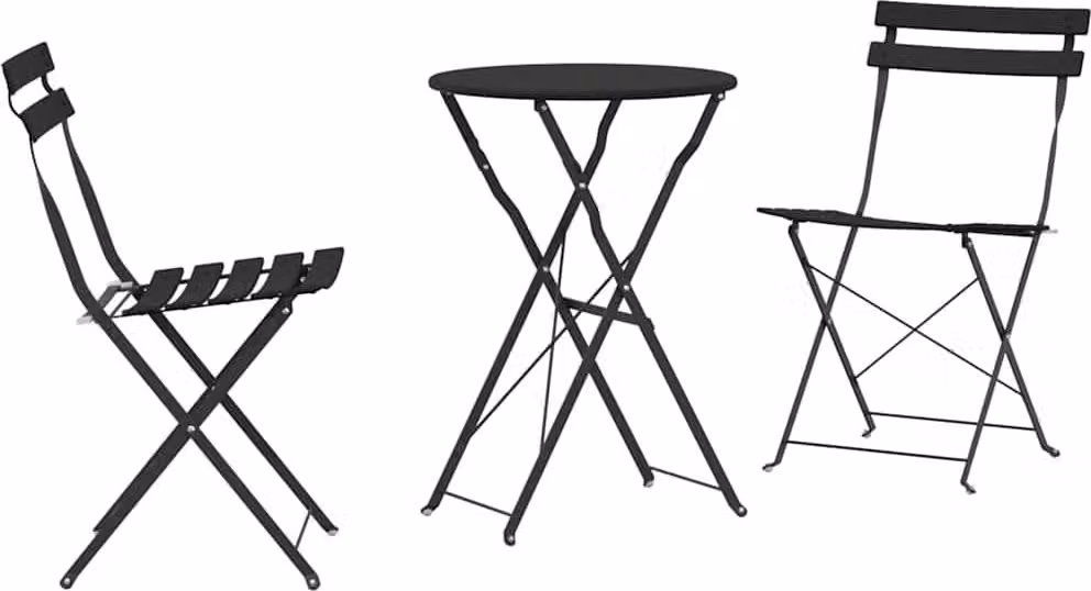 Set Bistro Pieghevole 3 pcs Antracite Acciaio