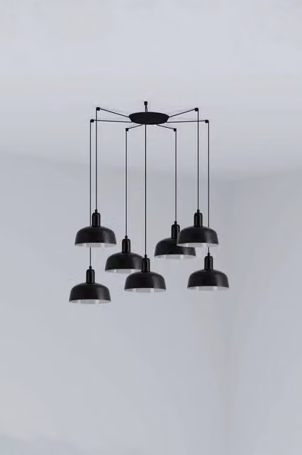 TATAWIN S metallo 7L Lampada a sospensione nera