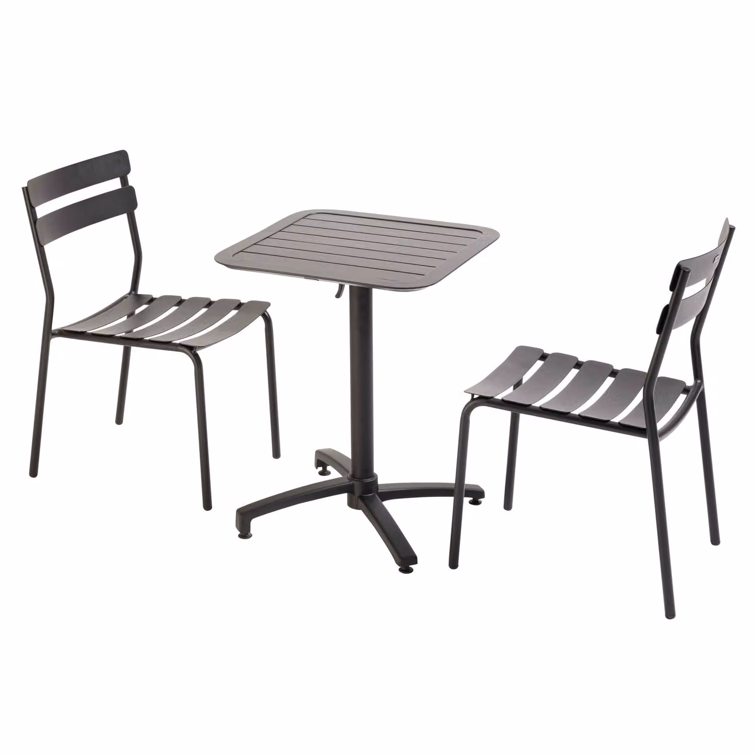 Tavolo reclinabile 60 x 60 cm e 2 sedie nero - Oviala Almada