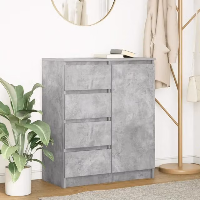 Credenza a parete vidaXL moderna in MDF grigio opaco L: 71 cm, P: 35 cm, H: 84 cm