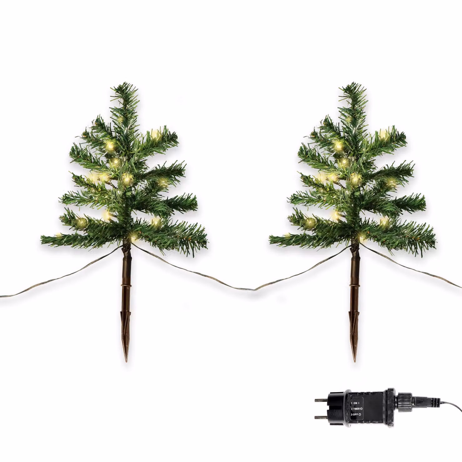 Set di 5 abeti con luci bianche calde a LED Alberi di Natale Mini abeti Decorazione natalizia
