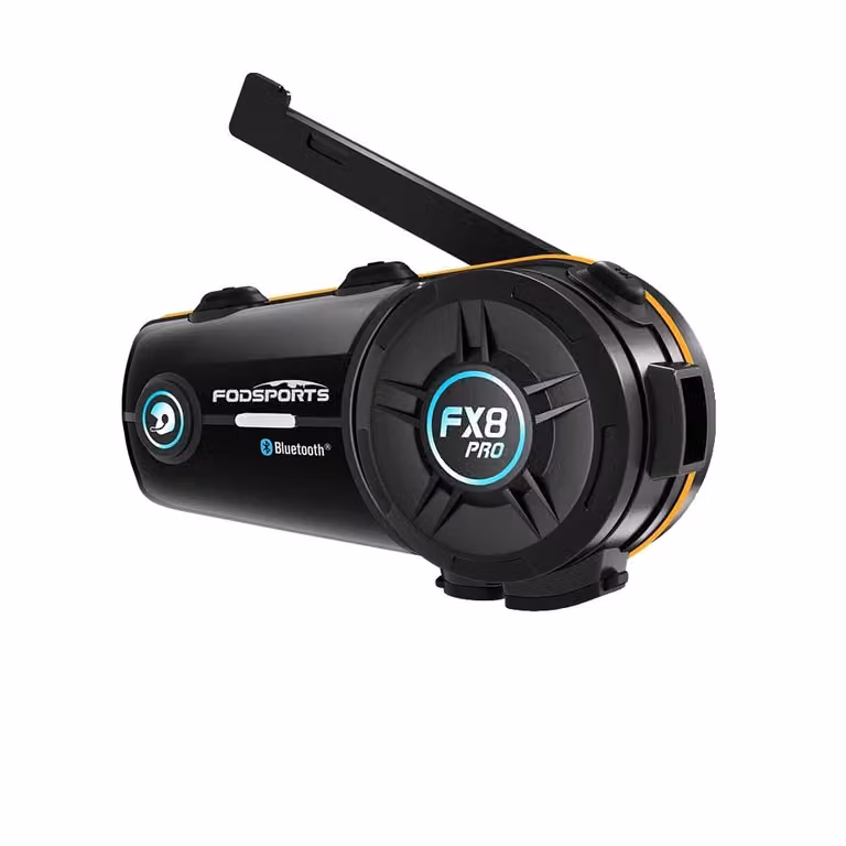 Interfono per motocicletta, doppio chip Bluetooth BT50, portata dell'interfono fino a 2000 metri, capacità della batteria di 900 mAh, compatibilità universale con diversi modelli di casco, radio FM 76-108 MHz