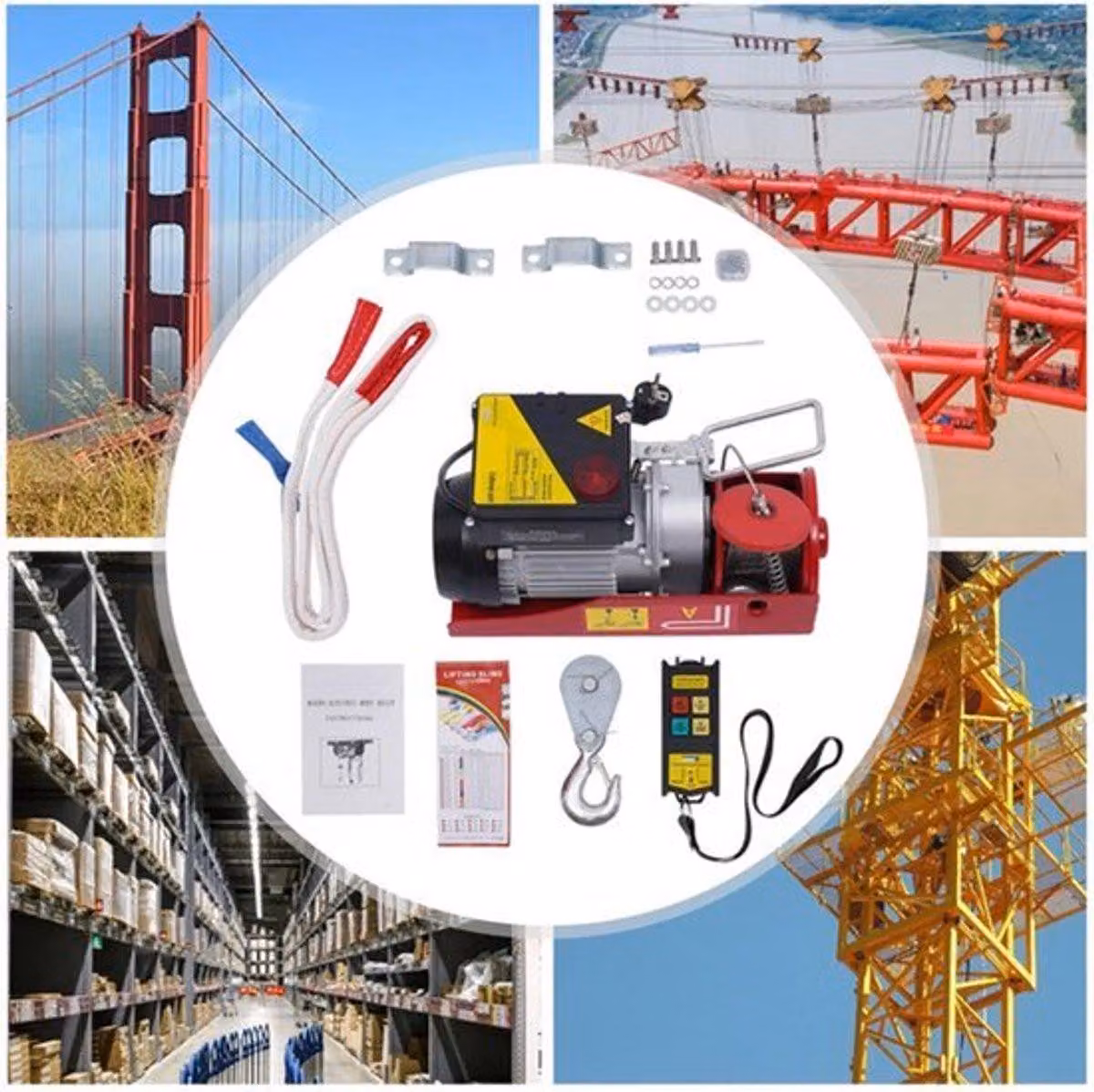 Verricello elettrico - Capacità di 440 LBS - 110 V - Telecomando wireless - Verricello industriale