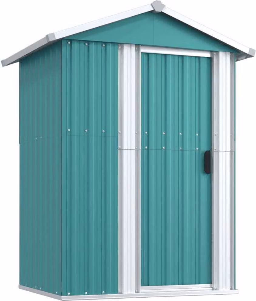Capanno da Giardino Verde 126x97,5x177 cm Acciaio Zincato