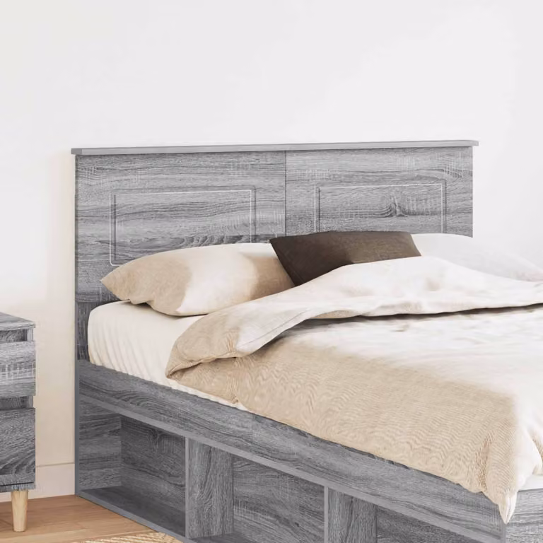 Testiera per letto moderna vidaXL in legno ingegnerizzato grigio L: 138 cm, H: 90 cm, P: 3 cm