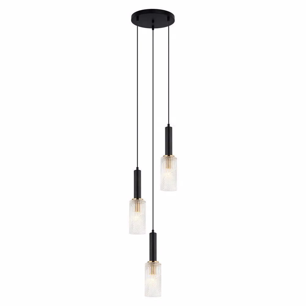 Italux Perola lampadario moderno nero PND-43309-3 BK+BR
