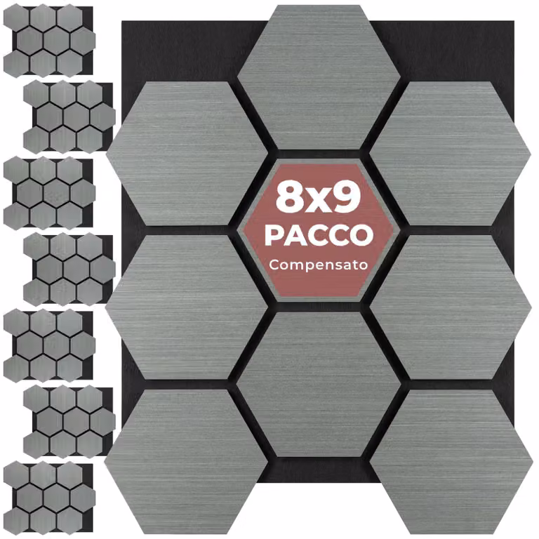 Pannelli acustici Sonic Shield tectake in MDF effetto legno rovere grigio chiaro